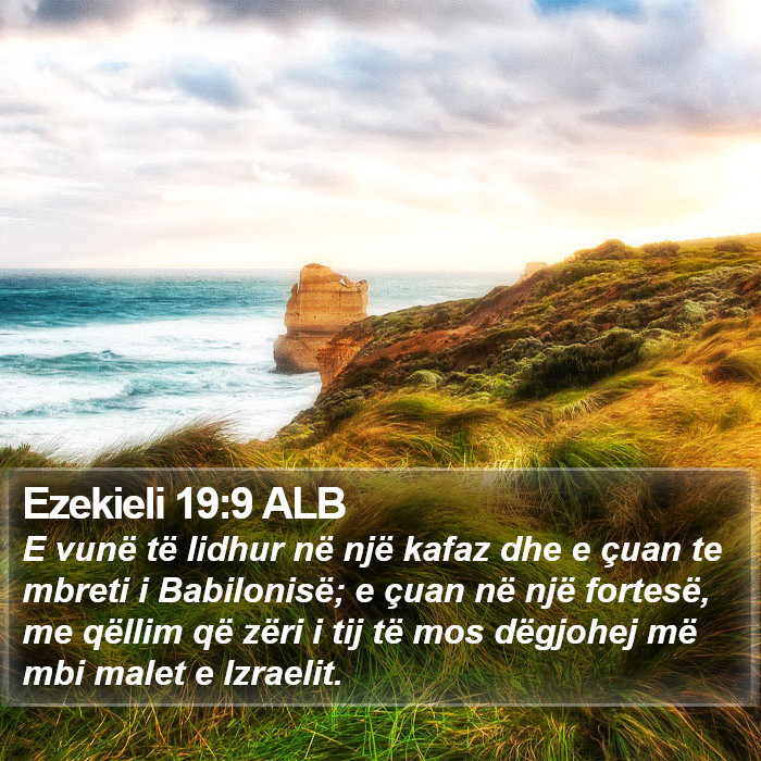 Ezekieli 19:9 ALB Bible Study