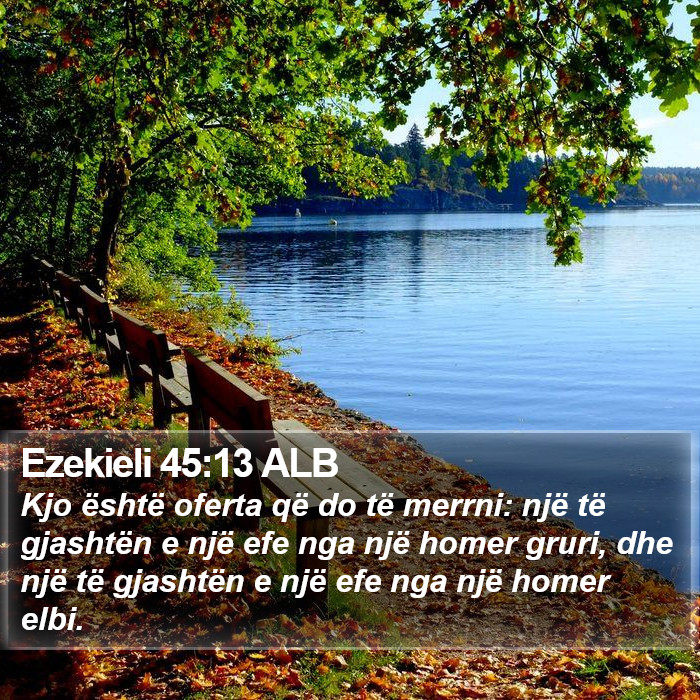 Ezekieli 45:13 ALB Bible Study