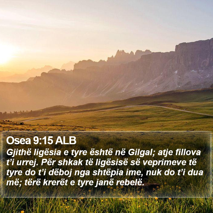 Osea 9:15 ALB Bible Study