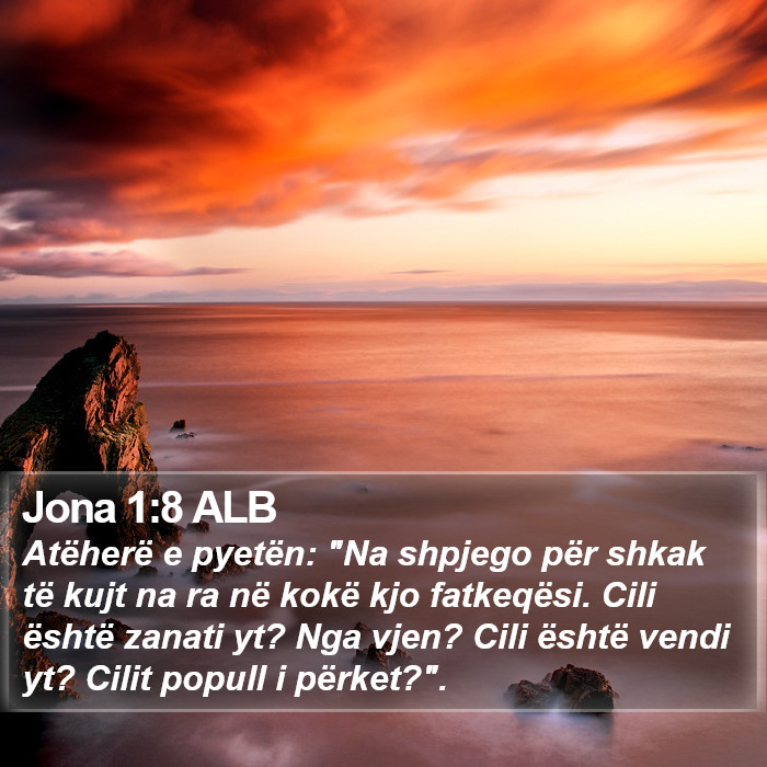 Jona 1:8 ALB Bible Study