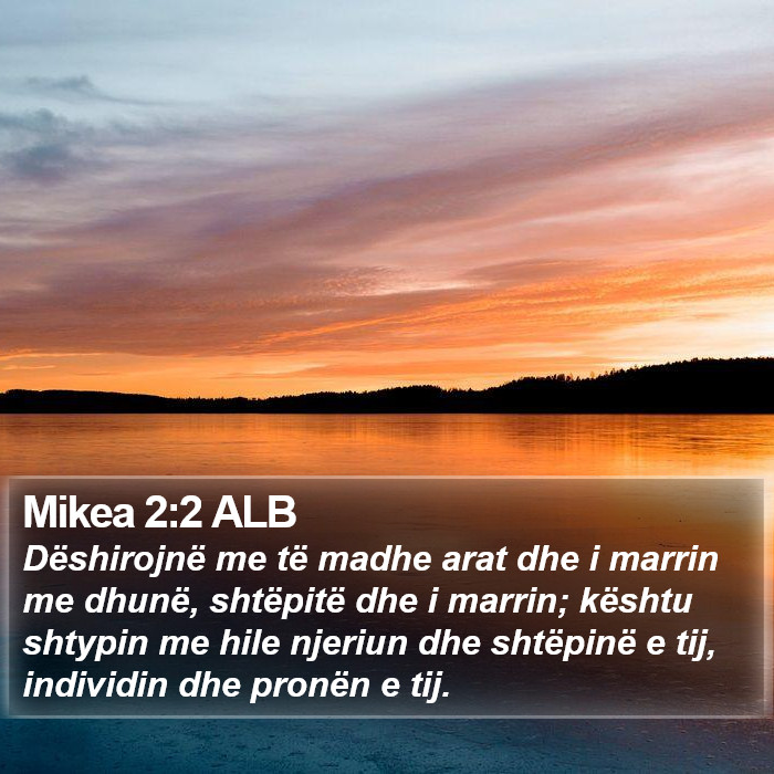 Mikea 2:2 ALB Bible Study