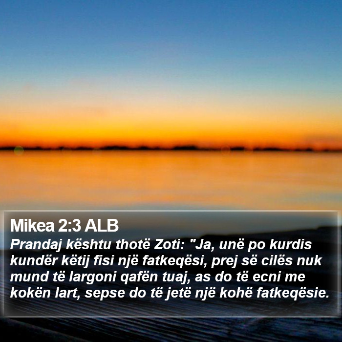 Mikea 2:3 ALB Bible Study