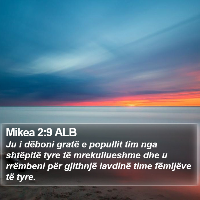 Mikea 2:9 ALB Bible Study