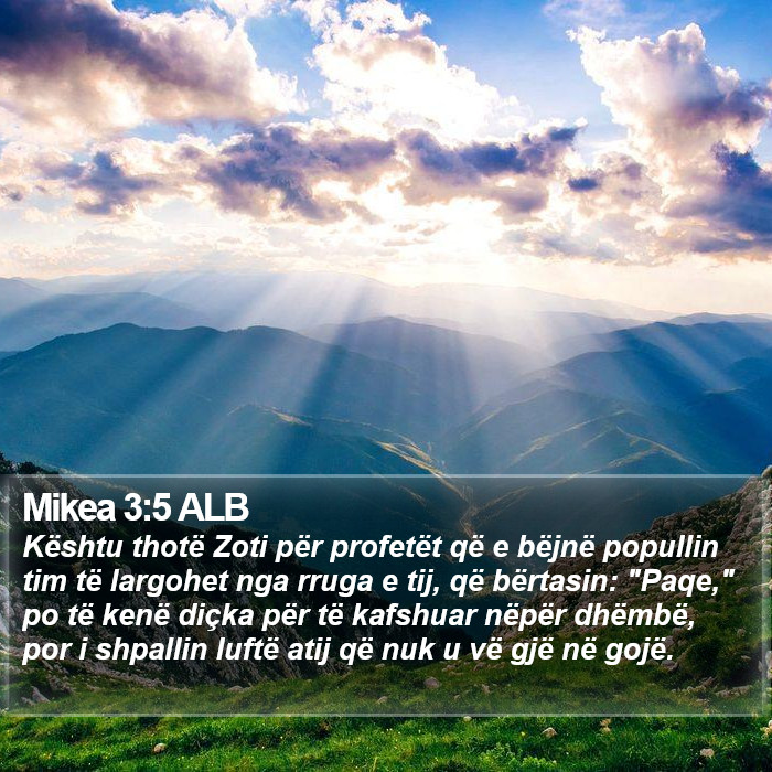 Mikea 3:5 ALB Bible Study