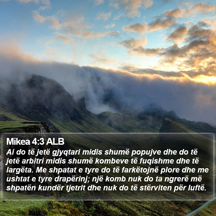 Mikea 4:3 ALB Bible Study