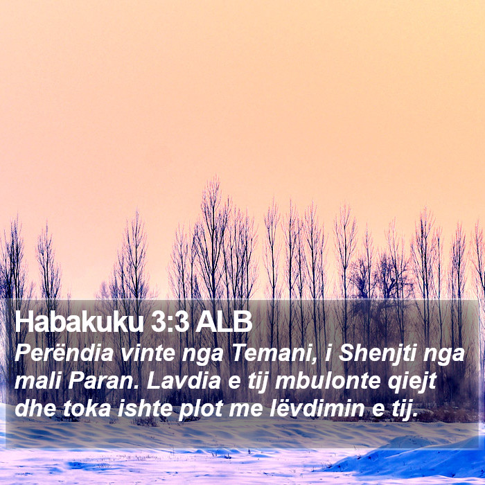 Habakuku 3:3 ALB Bible Study