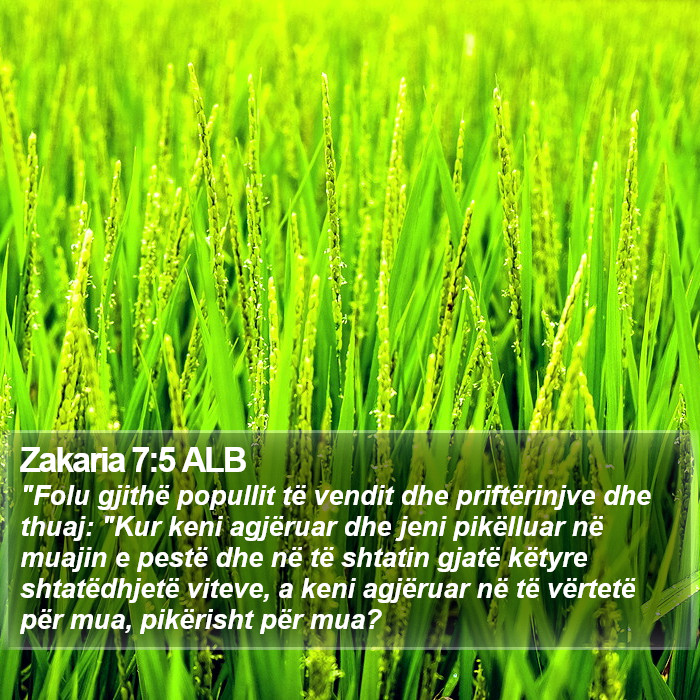 Zakaria 7:5 ALB Bible Study