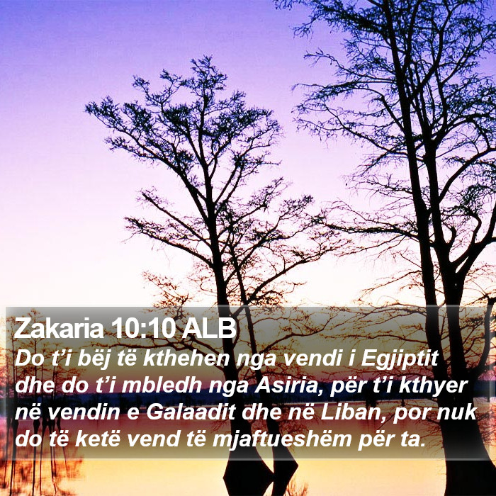 Zakaria 10:10 ALB Bible Study