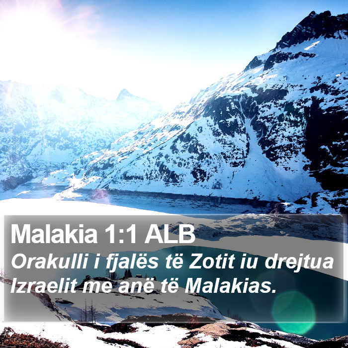 Malakia 1:1 ALB Bible Study