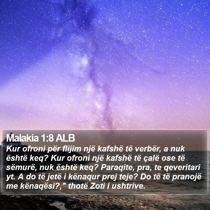 Malakia 1:8 ALB Bible Study