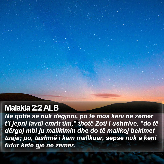 Malakia 2:2 ALB Bible Study