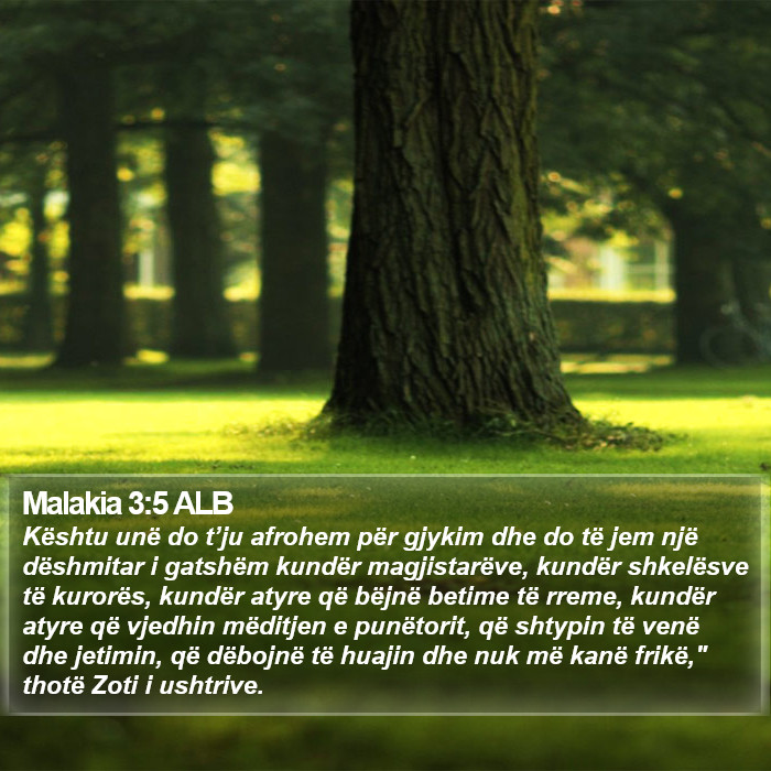 Malakia 3:5 ALB Bible Study