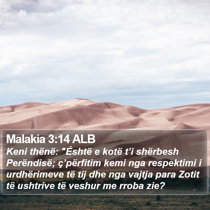Malakia 3:14 ALB Bible Study