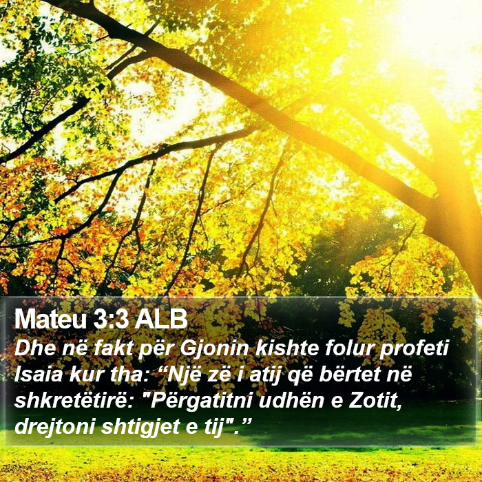 Mateu 3:3 ALB Bible Study