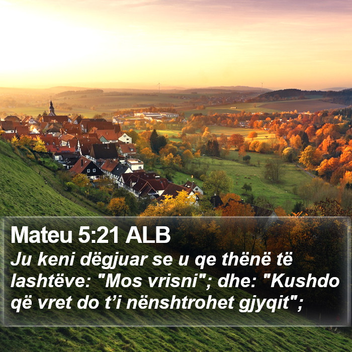 Mateu 5:21 ALB Bible Study