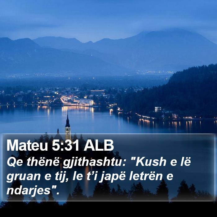 Mateu 5:31 ALB Bible Study