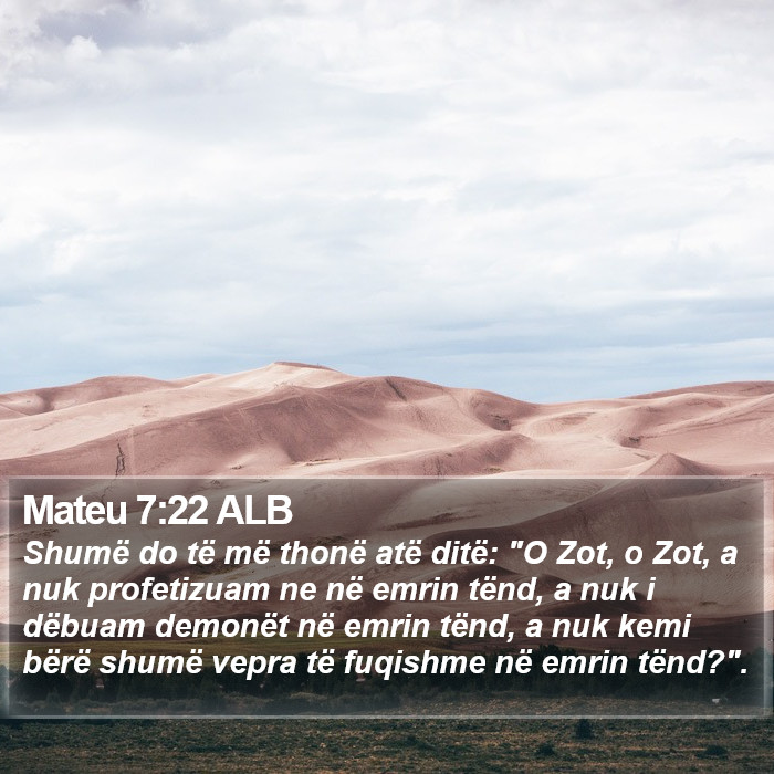 Mateu 7:22 ALB Bible Study