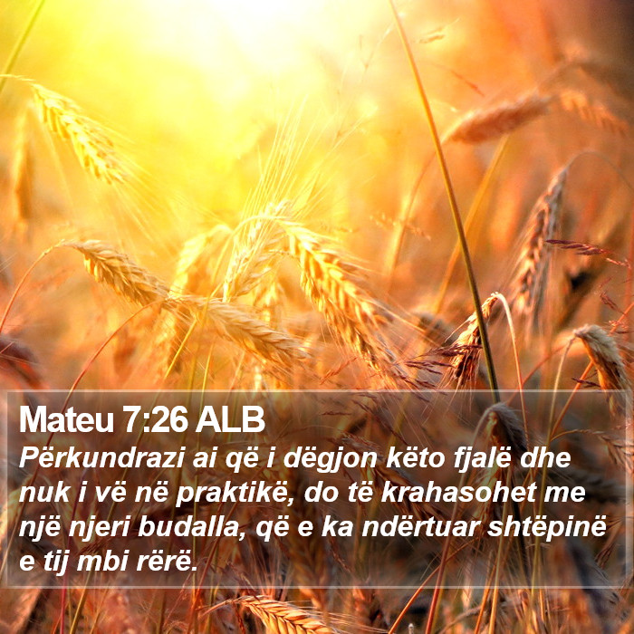 Mateu 7:26 ALB Bible Study