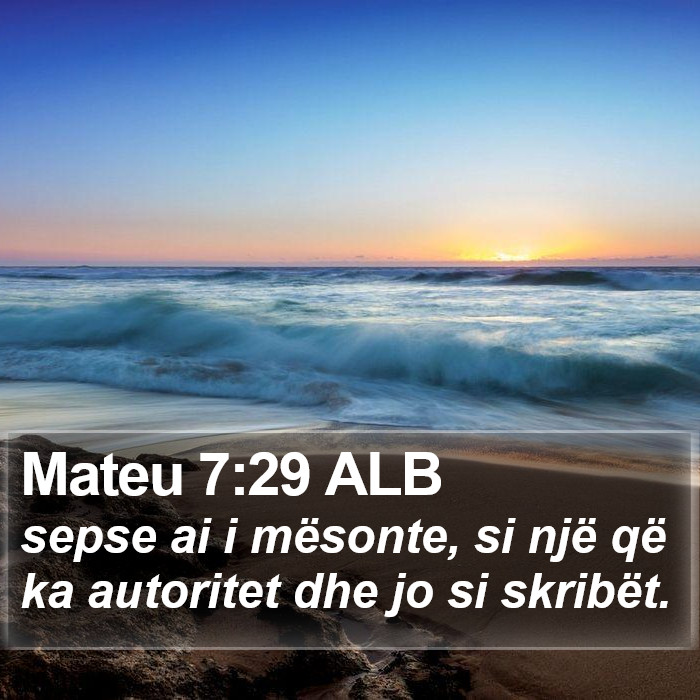 Mateu 7:29 ALB Bible Study