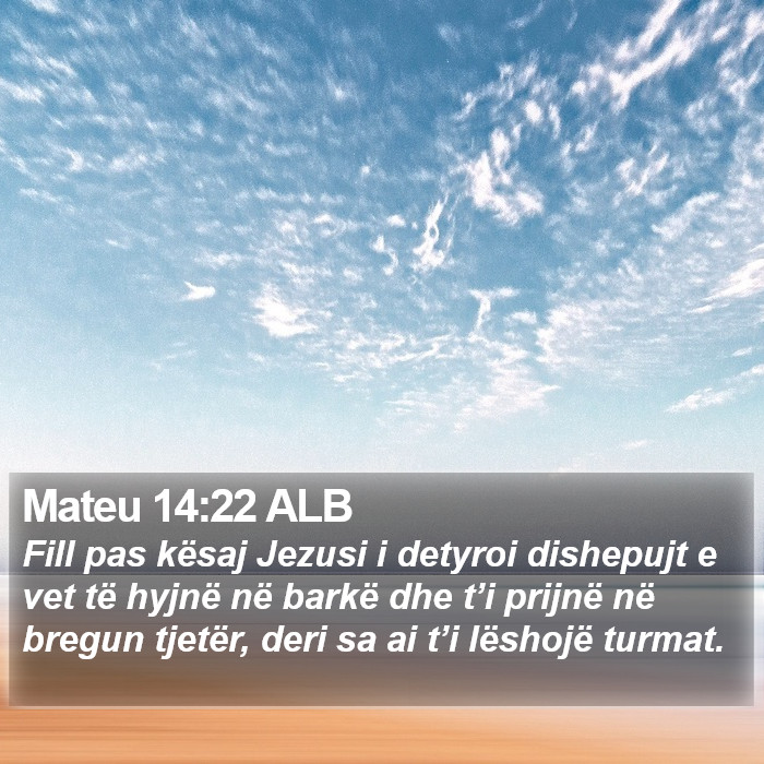 Mateu 14:22 ALB Bible Study