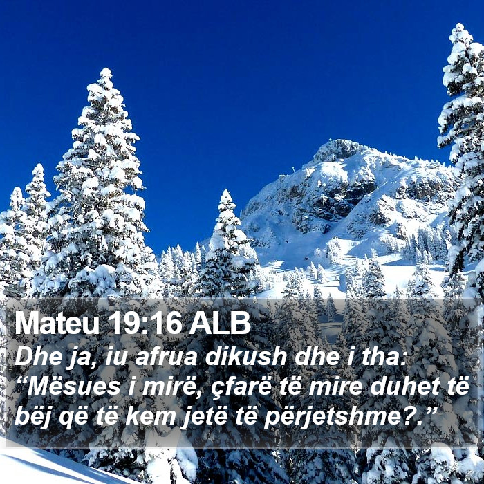 Mateu 19:16 ALB Bible Study