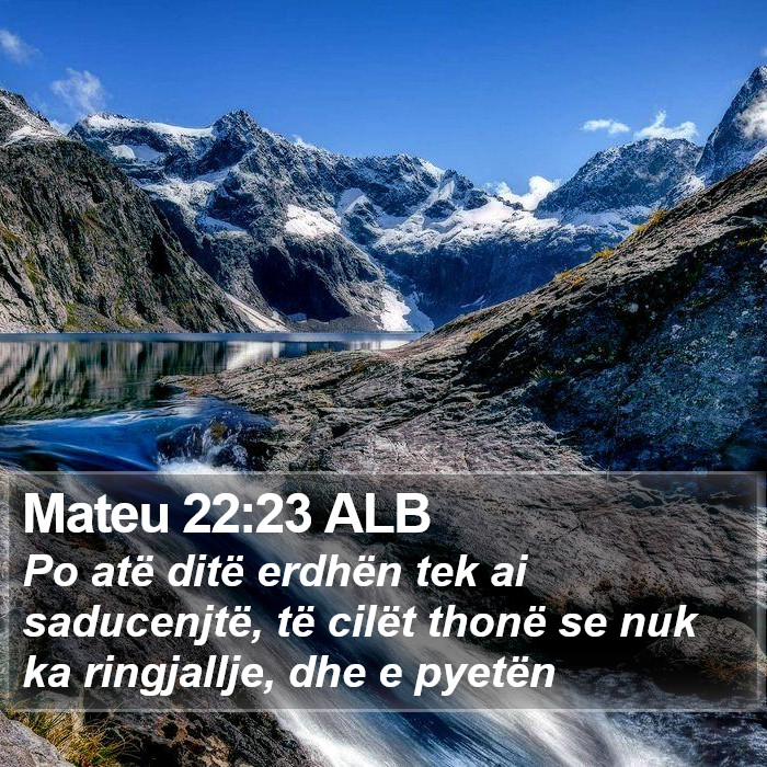 Mateu 22:23 ALB Bible Study