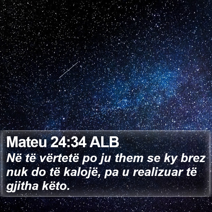 Mateu 24:34 ALB Bible Study