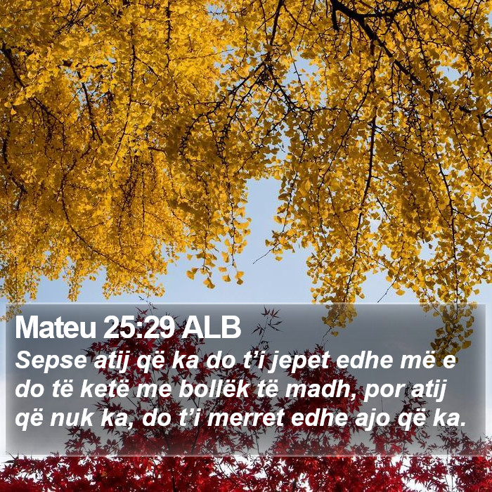Mateu 25:29 ALB Bible Study