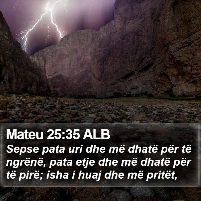 Mateu 25:35 ALB Bible Study
