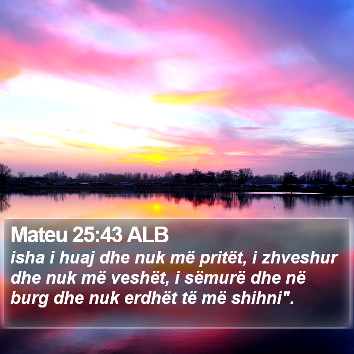 Mateu 25:43 ALB Bible Study