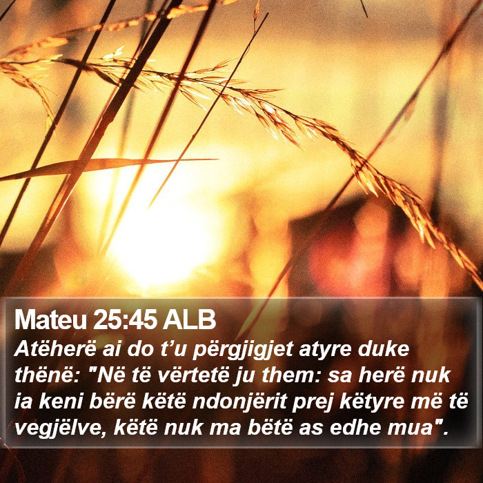 Mateu 25:45 ALB Bible Study