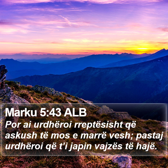 Marku 5:43 ALB Bible Study