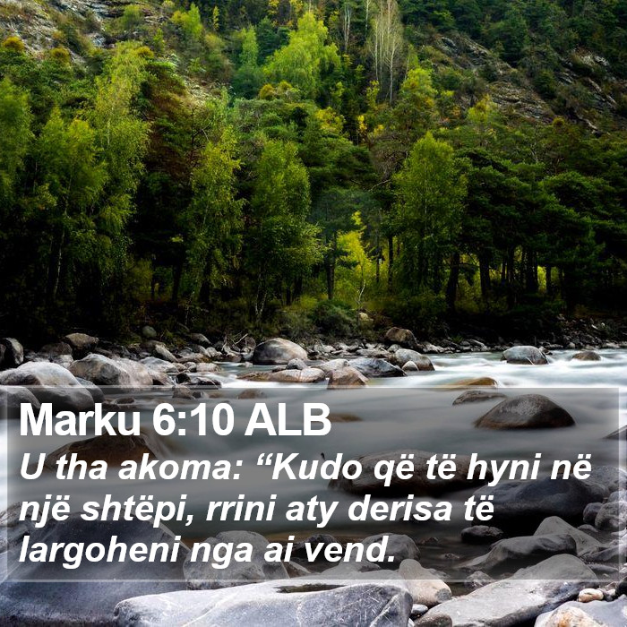 Marku 6:10 ALB Bible Study