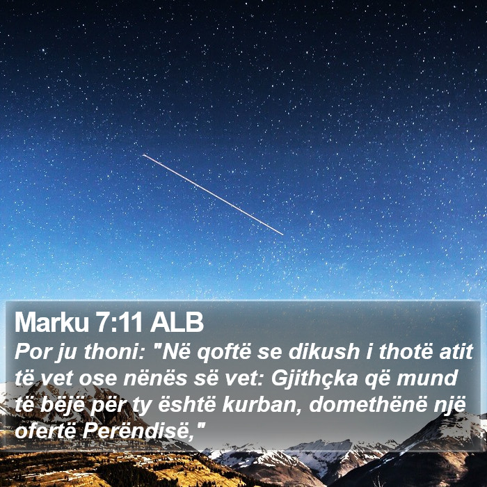 Marku 7:11 ALB Bible Study