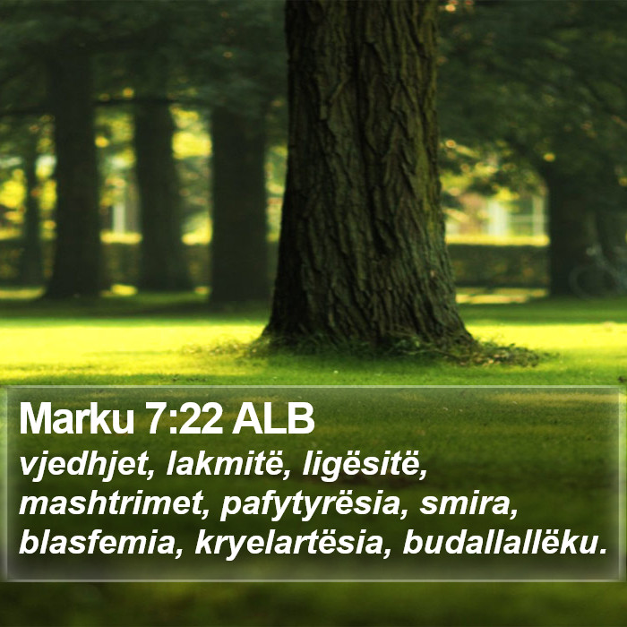 Marku 7:22 ALB Bible Study