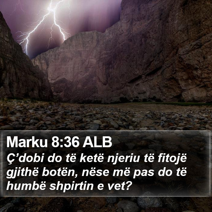 Marku 8:36 ALB Bible Study