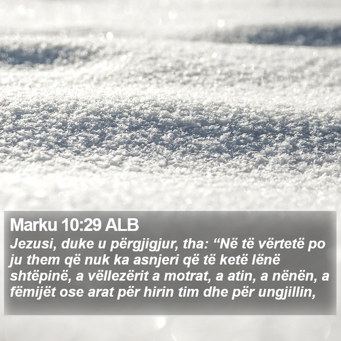 Marku 10:29 ALB Bible Study