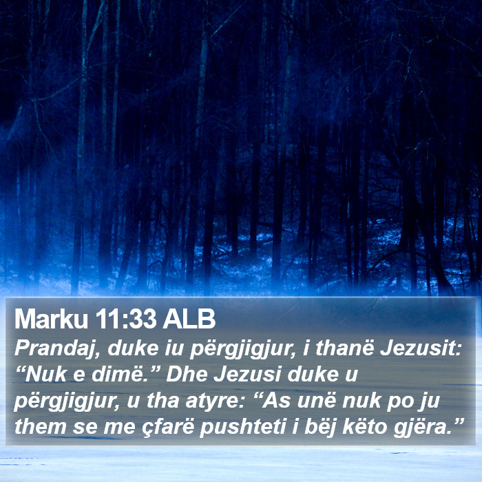 Marku 11:33 ALB Bible Study