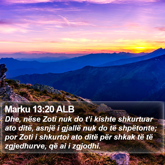 Marku 13:20 ALB Bible Study