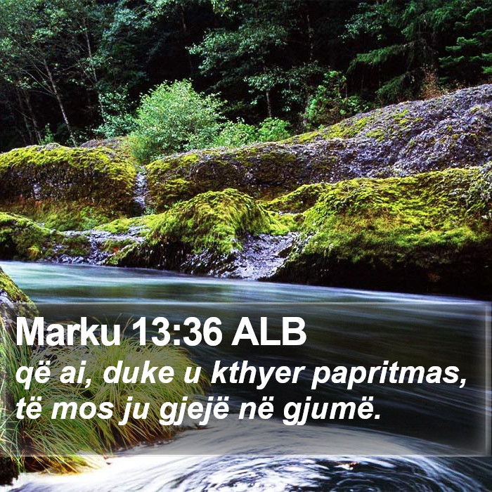 Marku 13:36 ALB Bible Study