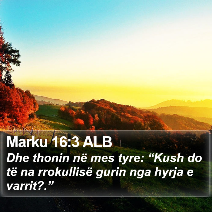 Marku 16:3 ALB Bible Study
