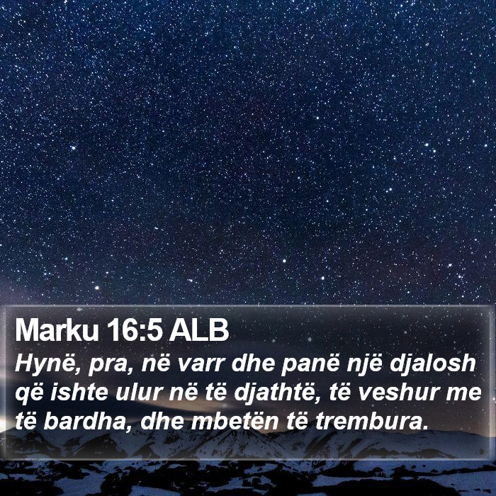 Marku 16:5 ALB Bible Study