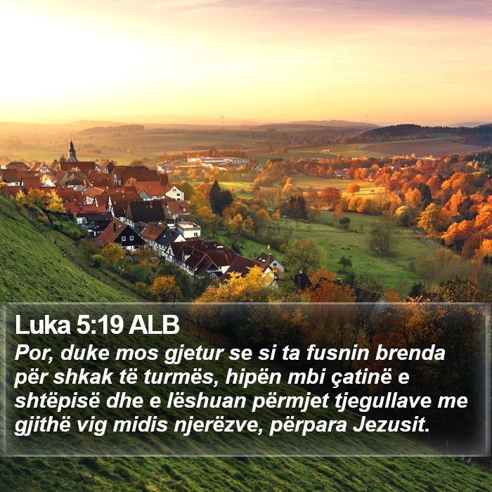 Luka 5:19 ALB Bible Study