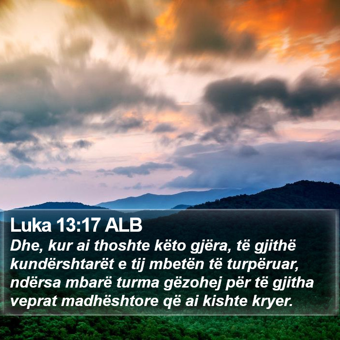 Luka 13:17 ALB Bible Study
