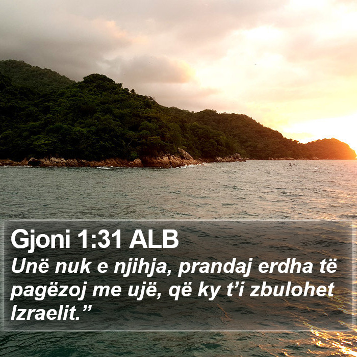 Gjoni 1:31 ALB Bible Study