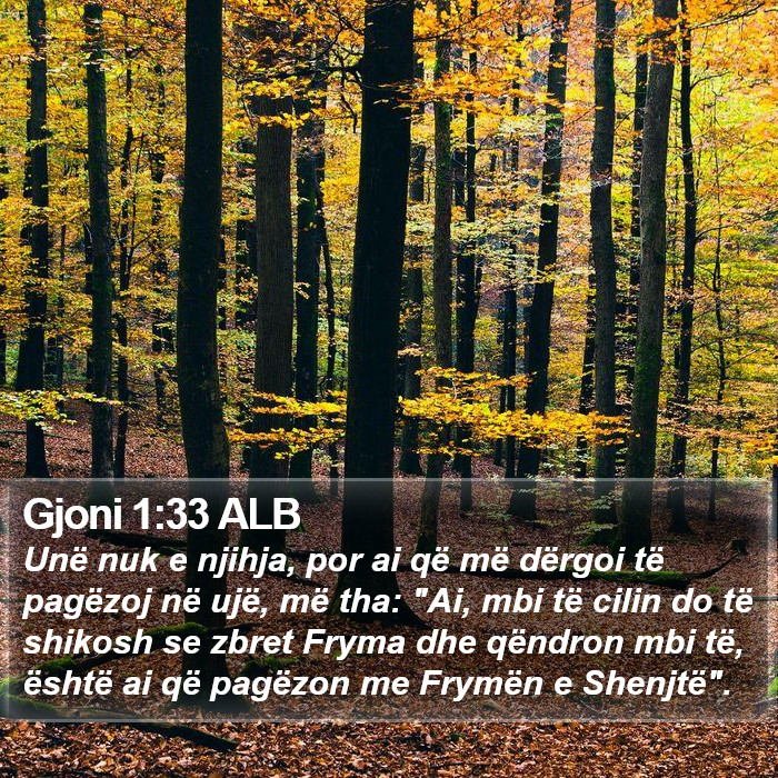 Gjoni 1:33 ALB Bible Study