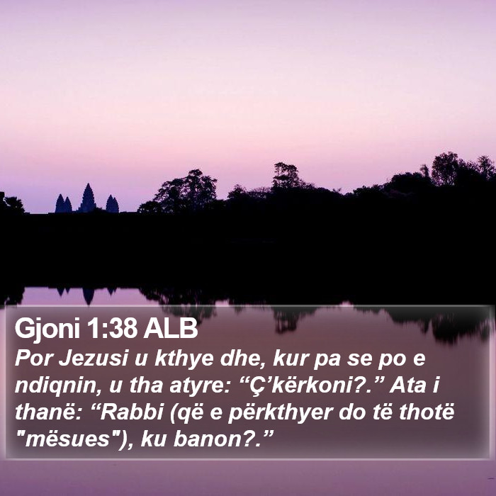 Gjoni 1:38 ALB Bible Study