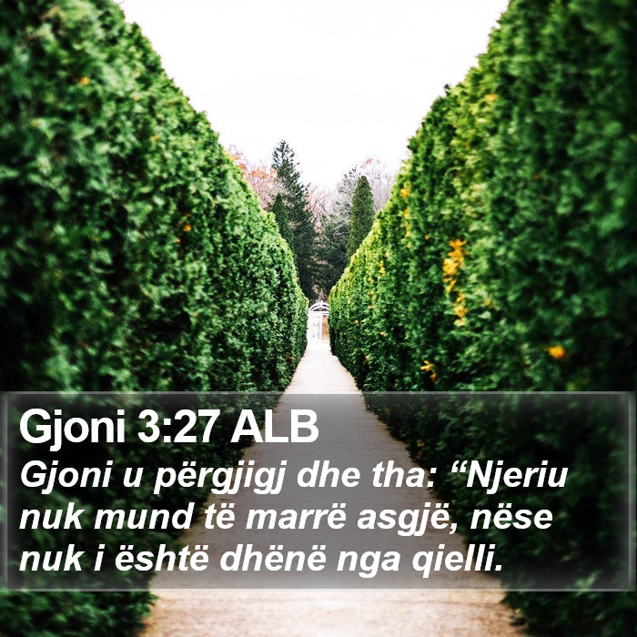 Gjoni 3:27 ALB Bible Study