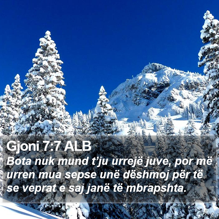 Gjoni 7:7 ALB Bible Study