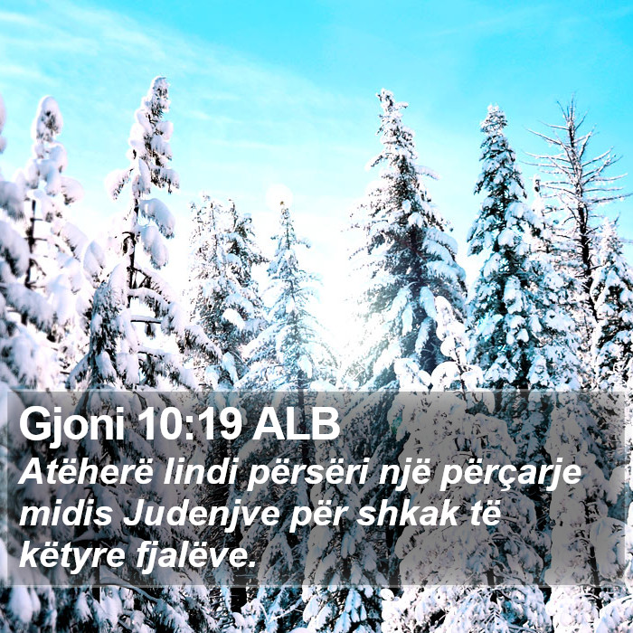 Gjoni 10:19 ALB Bible Study